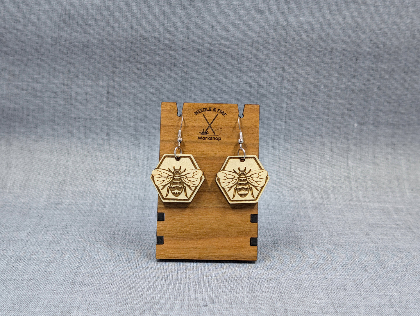 Honeycomb Bee Earrings