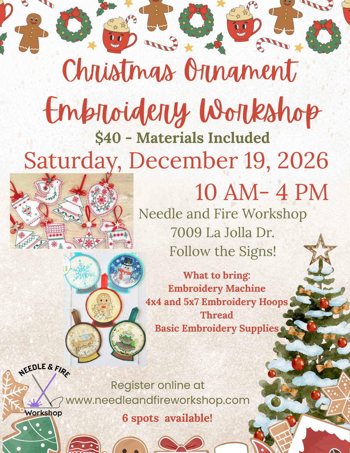 Christmas Ornament Embroidery Workshop