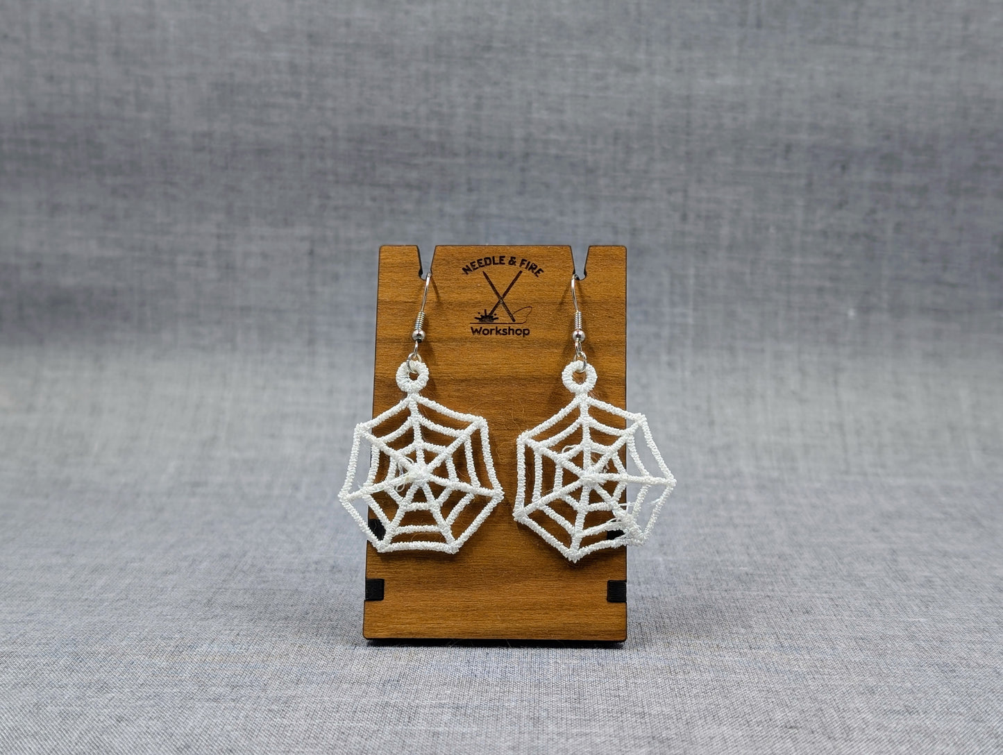 Spider Web Lace Halloween Earrings