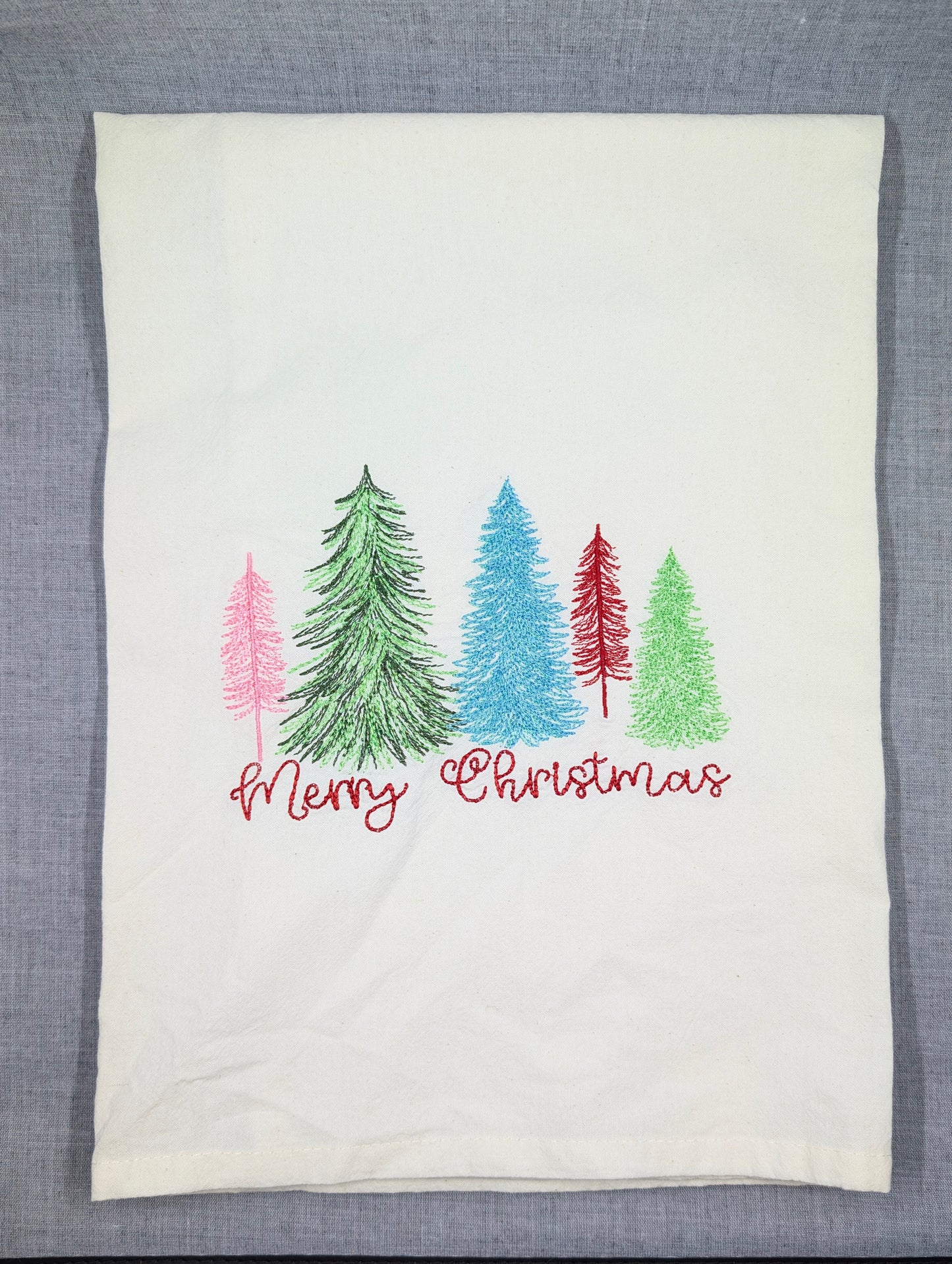 Merry Christmas Tree Tea Towel