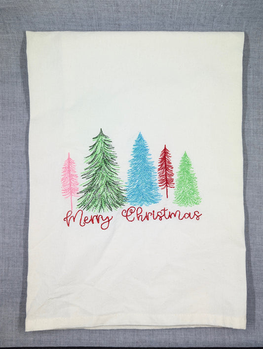Merry Christmas Tree Tea Towel