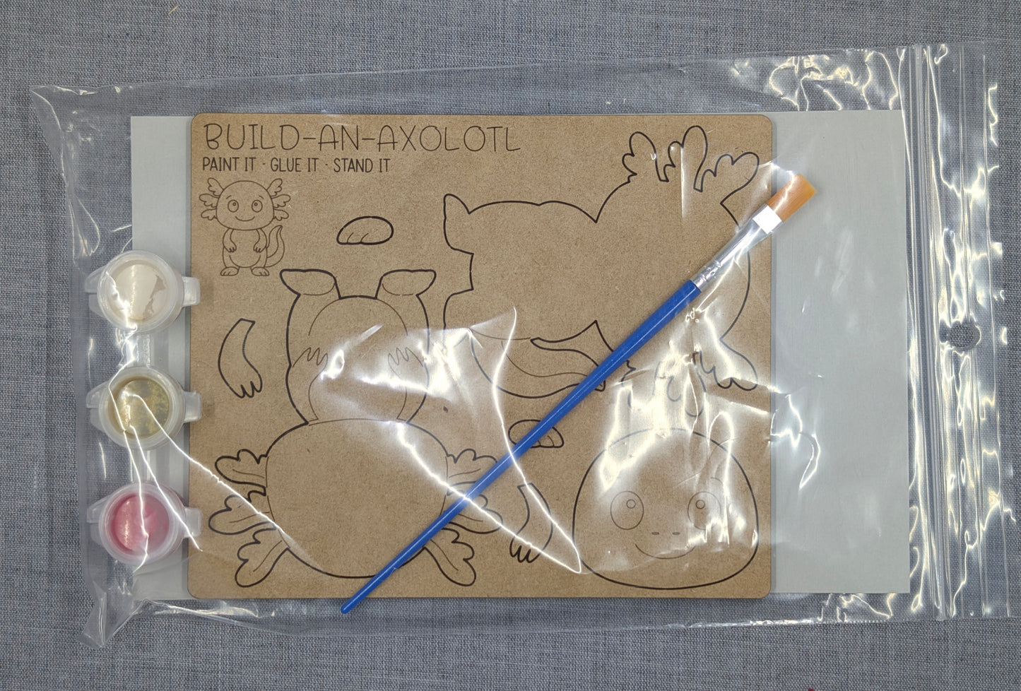 Axolotl - Paint-Your-Own Wood Pop-Out Kit