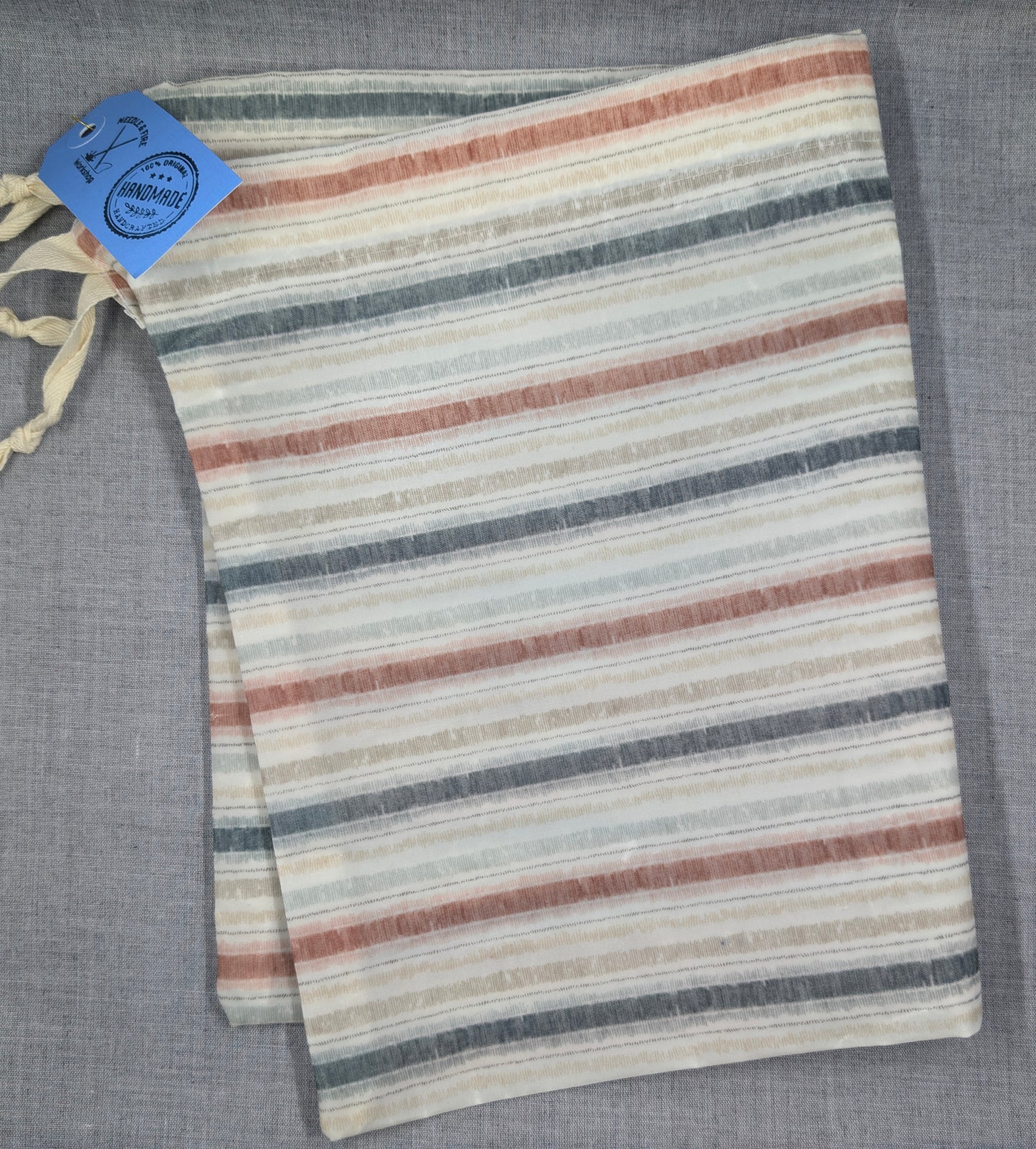 Reusable Waxed Bread Bag – Muted Stripe – 17 x 11 in.