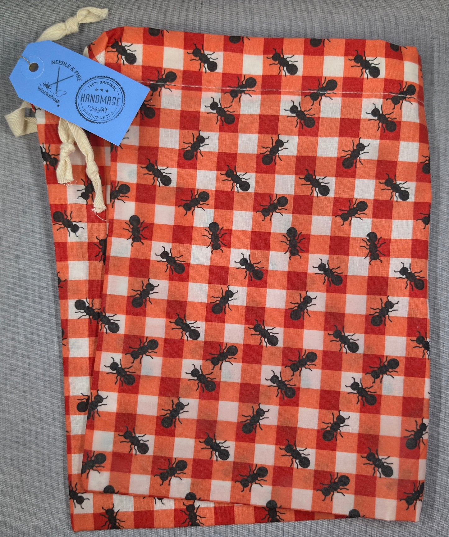 Reusable Waxed Bread Bag – Picnic Ants – 17 x 11 in.