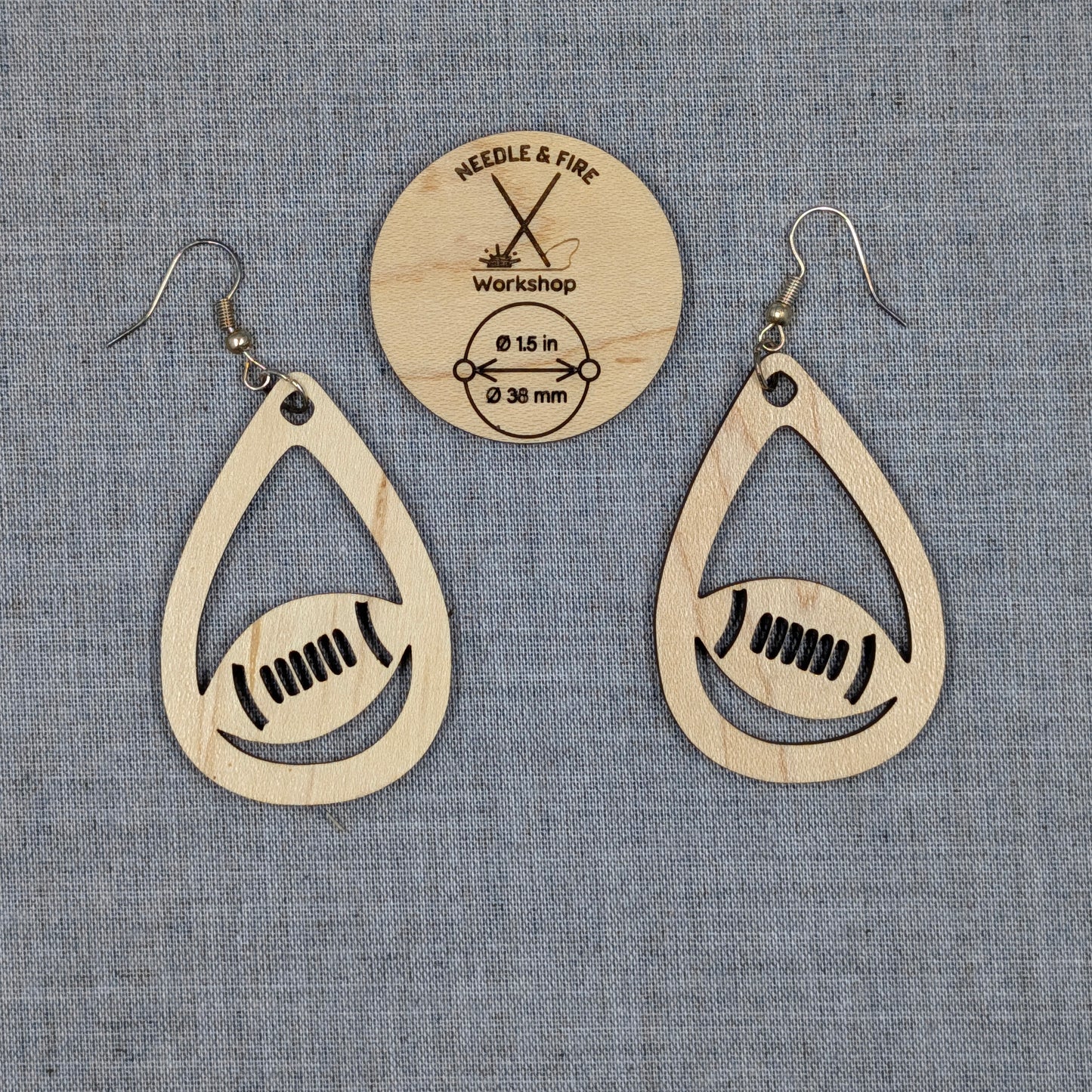 Teardrop Football Earrings
