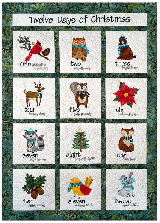 12 Days of Christmas - Woodlands Embroidery Design on CD