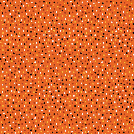 Benartex – Ghostly Soiree by Nicole DeCamp – Dot-Mania Orange (Sold in ½-yard increments)