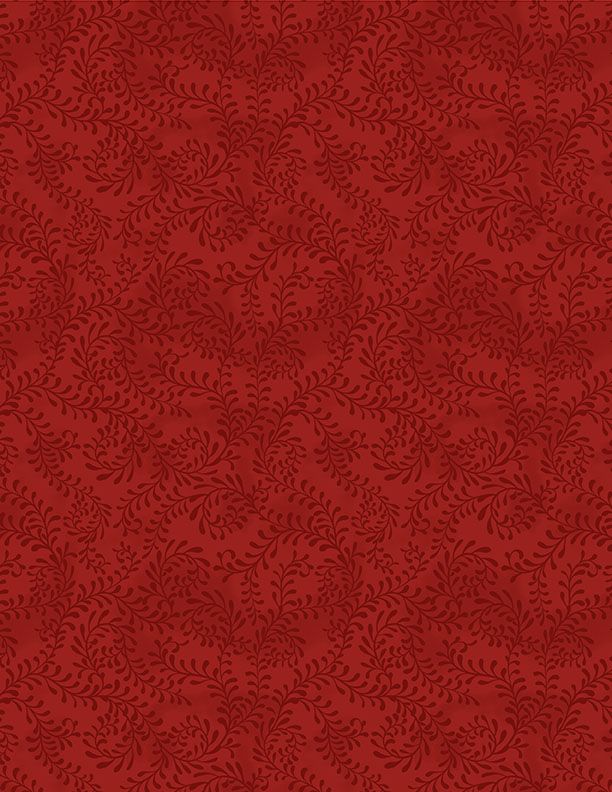 Wilmington Prints – Tartan Holiday by Danielle Leone – Swirling Leaves Red (Sold in ½-yard increments)