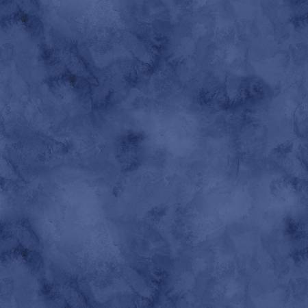 Wilmington Prints – Morning Blooms – Navy Blue Watercolor Texture (Sold in ½-yard increments)