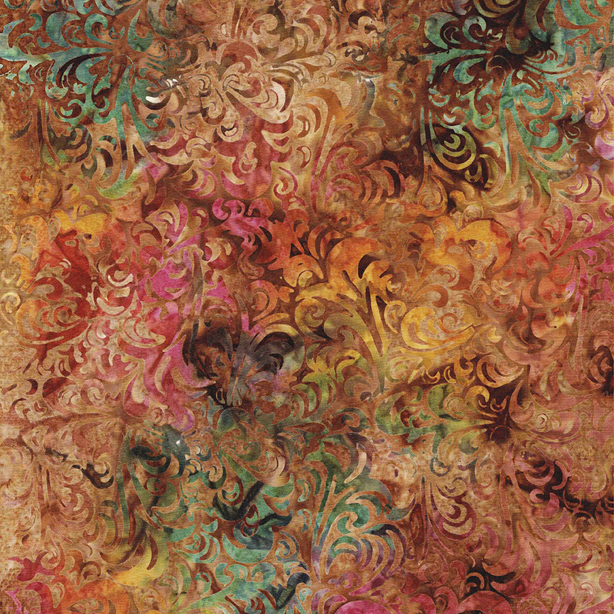 Batiks Elementals - Twirl & Swirl Autumn Leaves