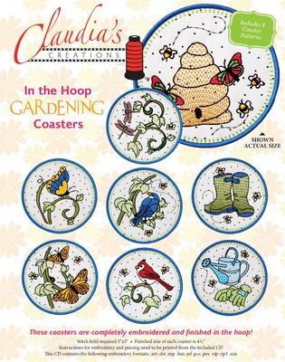 Claudia's Creations- In the Hoop Gardening Coasters