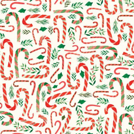 P & B Textiles – Christmas Miniatures 3 – 4-Way Candy Canes (Sold in ½-yard increments)