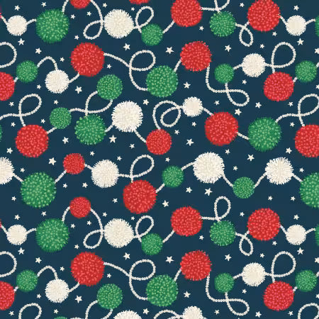 P & B Textiles – Christmas Miniatures 3 – Pom-Pom Garland (Sold in ½-yard increments)