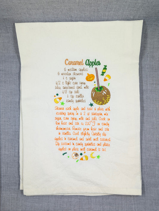 Carmel Apple Recipe Tea Towel