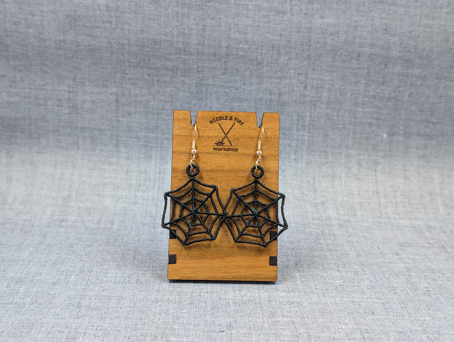 Spider Web Lace Halloween Earrings