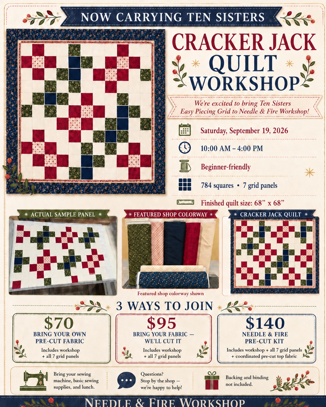 Ten Sisters Cracker Jack Quilt Workshop