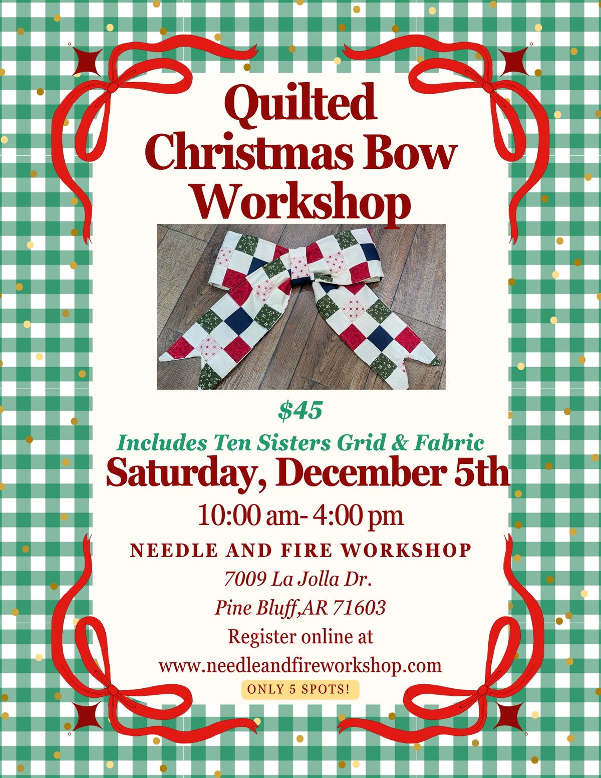 Quilted Christmas Bow Workshop