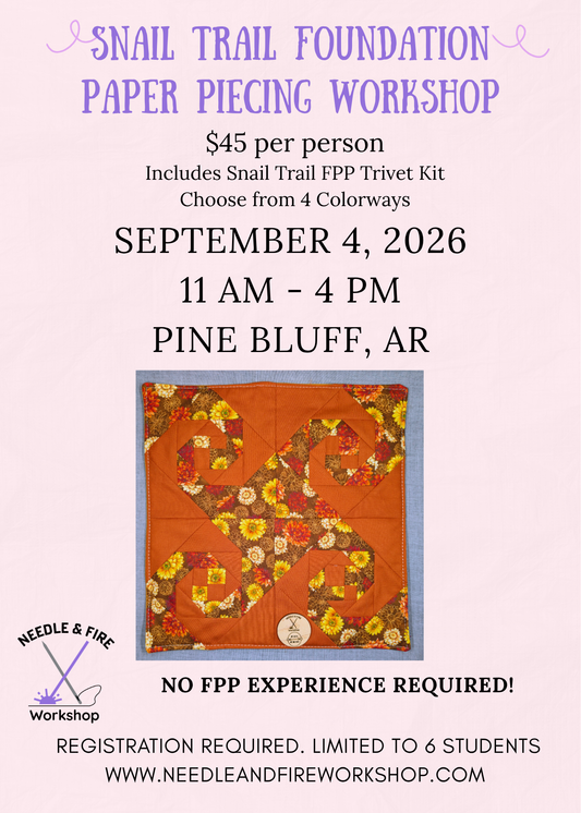 Snail Trail Foundation Paper Piecing Workshop