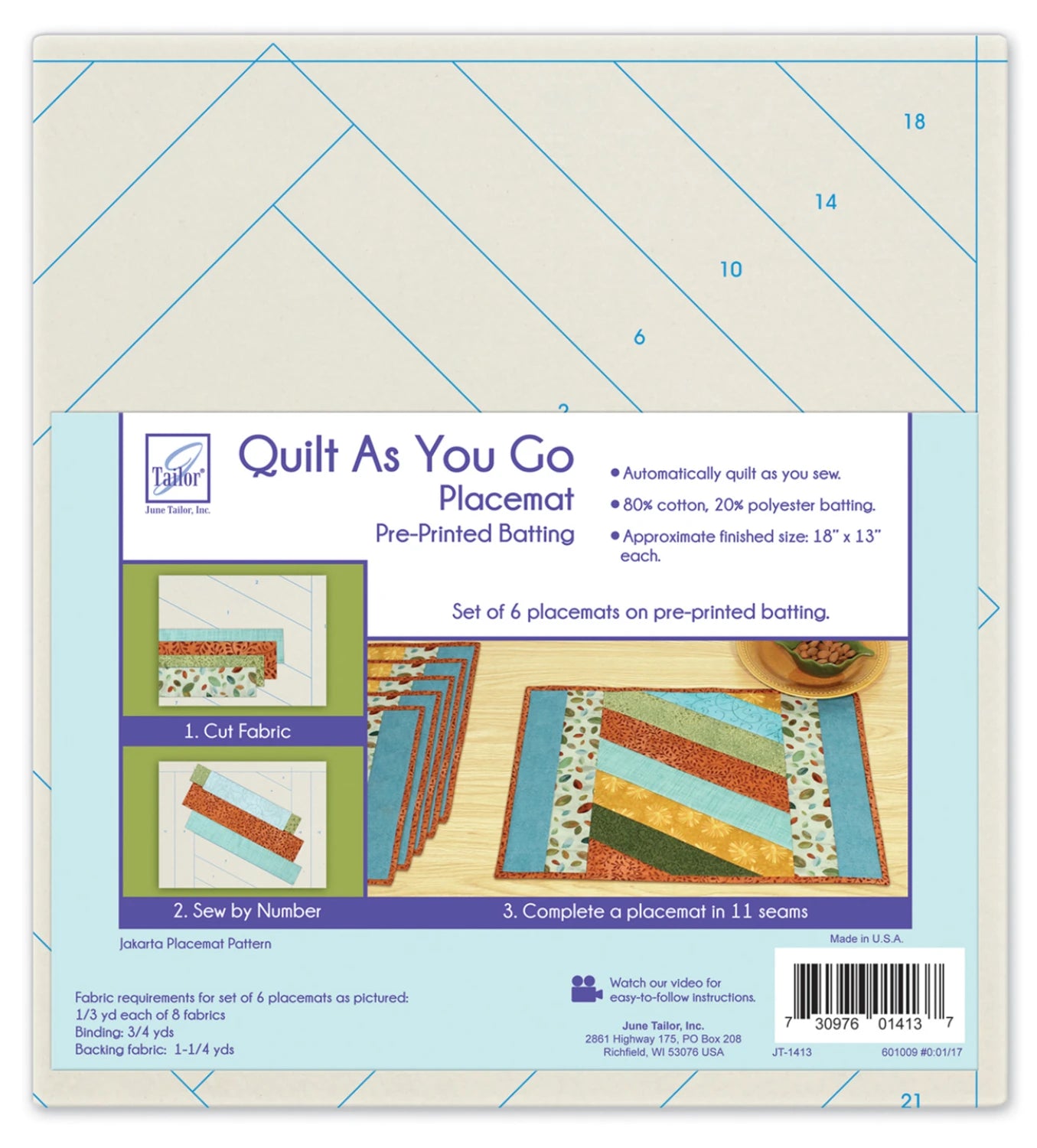 Quilt as You Go Placemats (6)- Jakarta