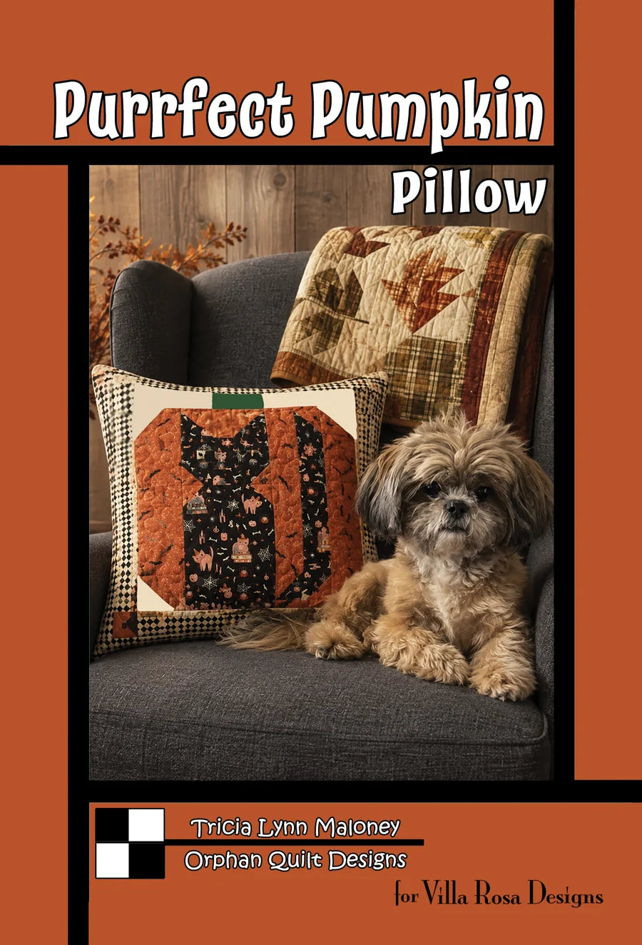 Purrfect Pumpkin Pillow Villa Rosa