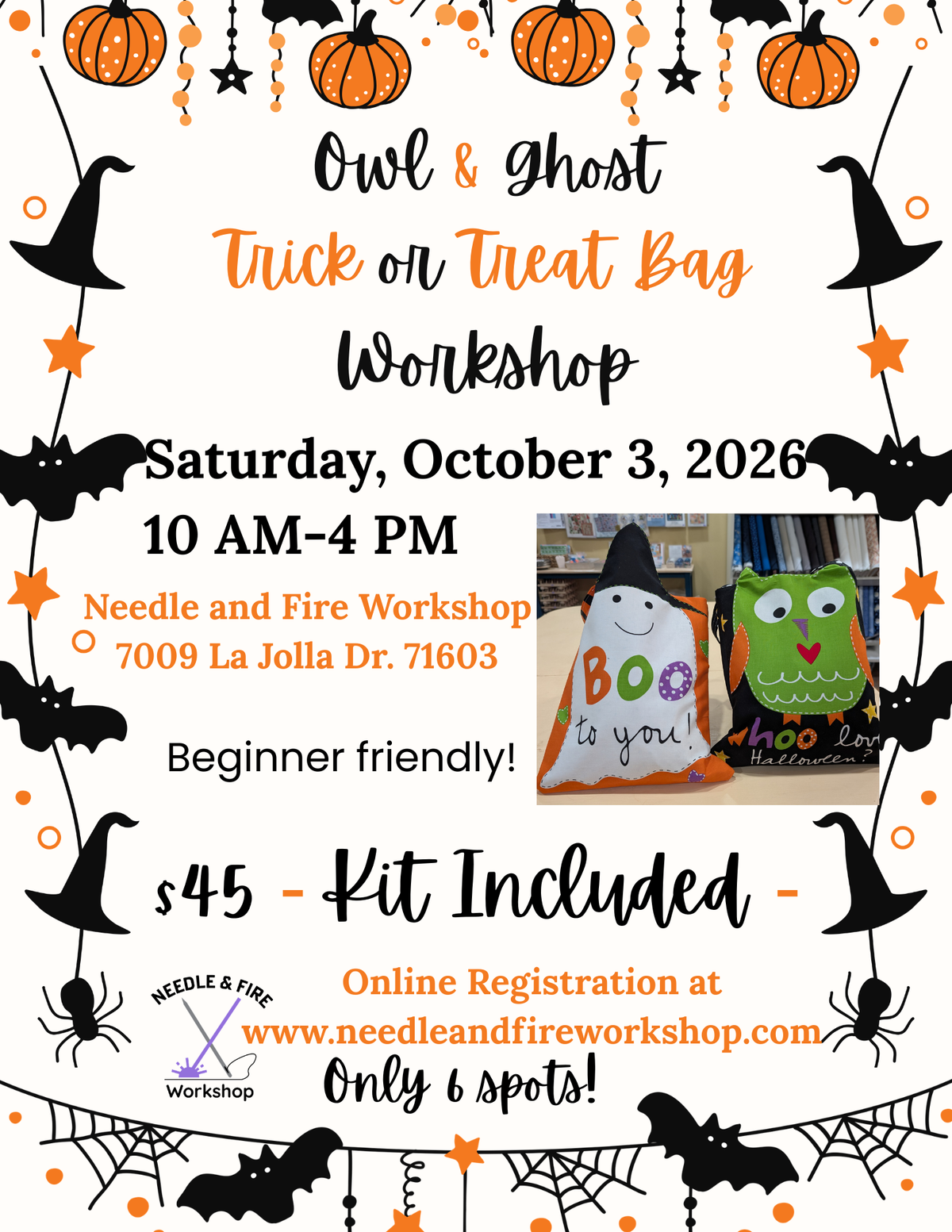 Owl & Ghost Trick or Treat Bag Workshop
