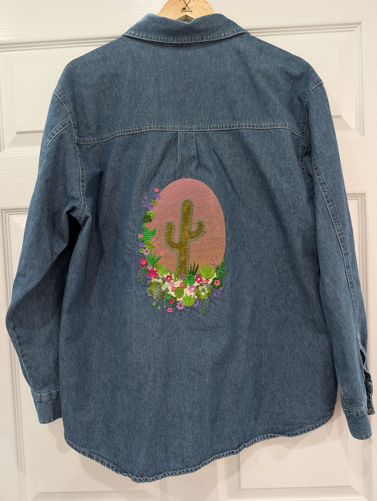 Arizona Sunset – One of One Upcycled Embroidered Denim Shirt