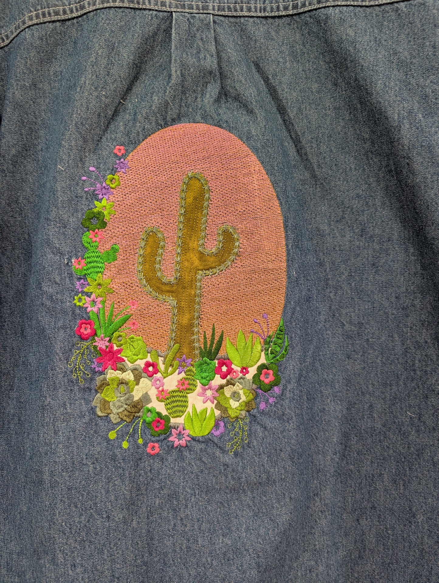 Arizona Sunset – One of One Upcycled Embroidered Denim Shirt