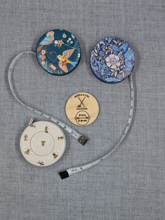 Retractable Tape Measure – Bee, Bird & Floral Woodblock