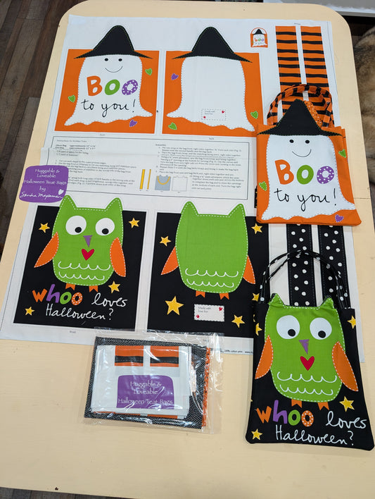 Studio E Fabrics – Huggable & Loveable – Whoo Loves You Halloween Bag Panel Kit