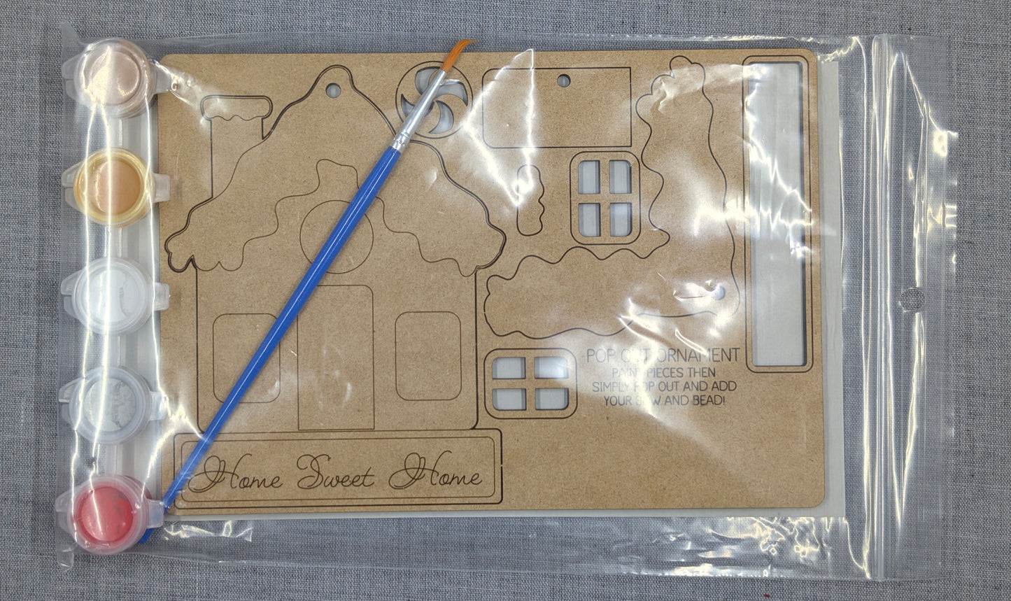 Gingerbread House - Paint-Your-Own Wood Pop-Out Kit