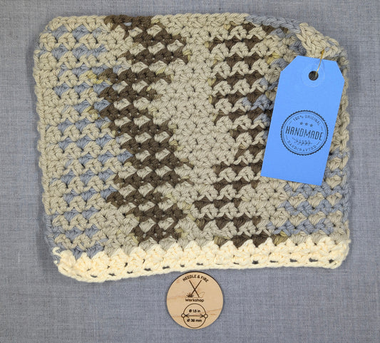 Crochet Pot Holder – Neutral Variegated Cotton