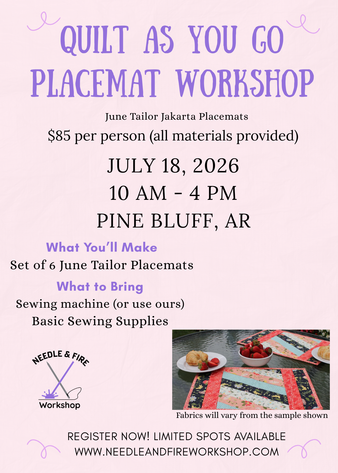 Jakarta Placemats-Quilt As You Go Workshop