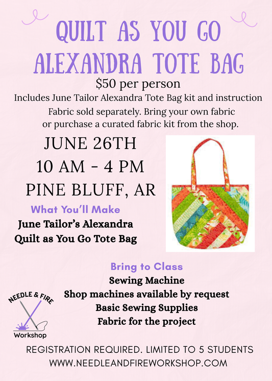 Alexandra Tote Bag-Quilt As You Go Workshop