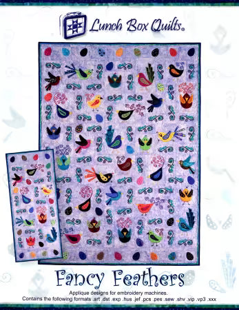Fancy Feathers Embroidery Quilt: Lunch Box Quilts