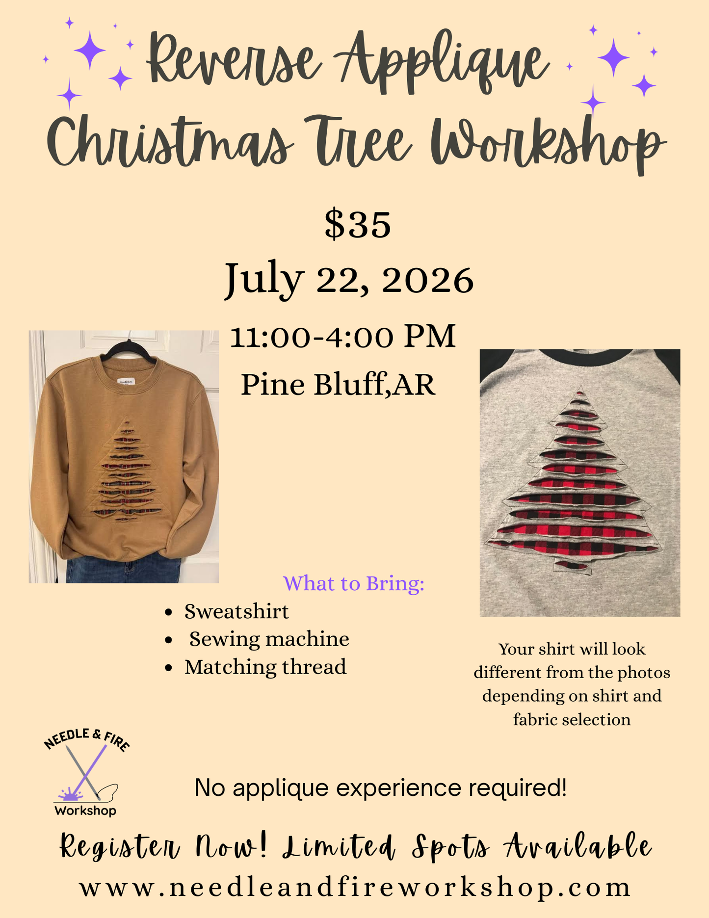 Reverse Applique Christmas Tree Shirt Class