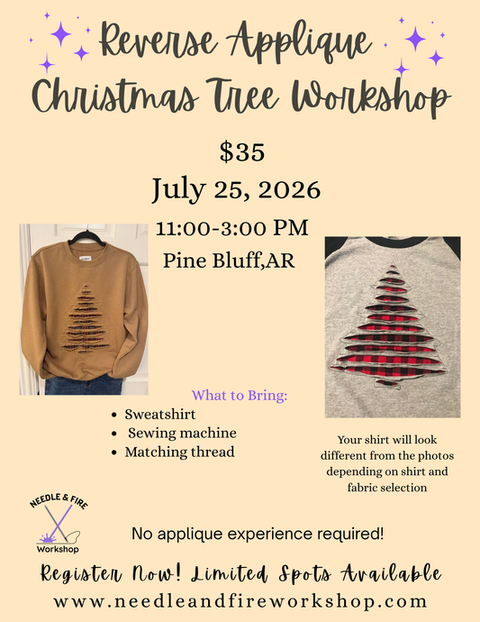 Reverse Applique Christmas Tree Shirt Class