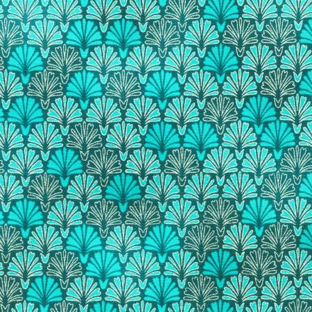Robert Kaufman – Joli Bijou – Cypress Fans with Metallic (Sold in ½-yard increments)