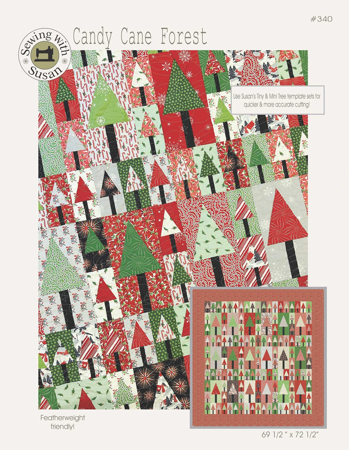 Candy Cane Forest Quilt Pattern + Acrylic Templates