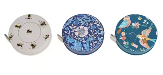 Retractable Tape Measure – Bee, Bird & Floral Woodblock