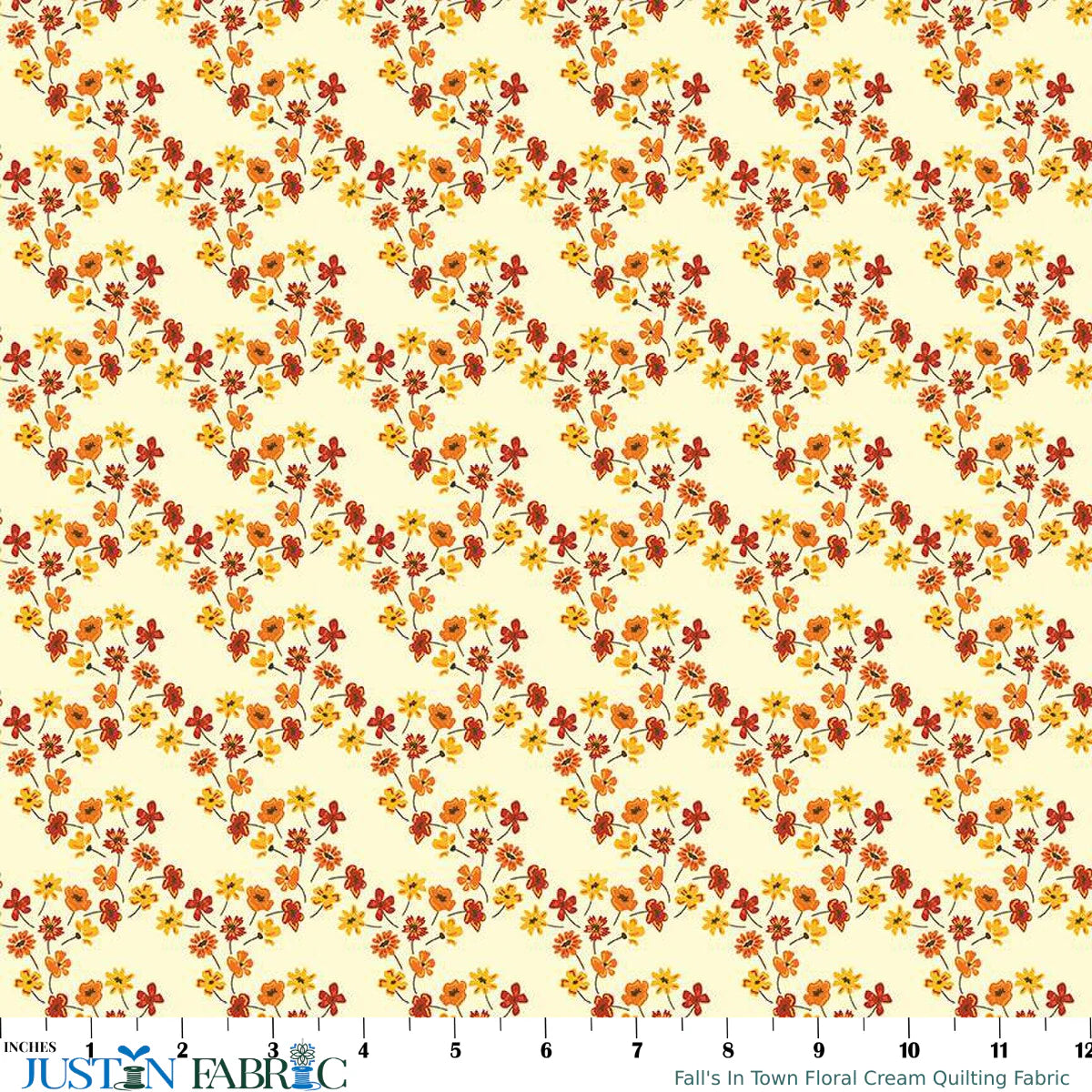 Riley Blake Designs – Fall’s In Town – Floral Cream (Sold in ½-yard increments)